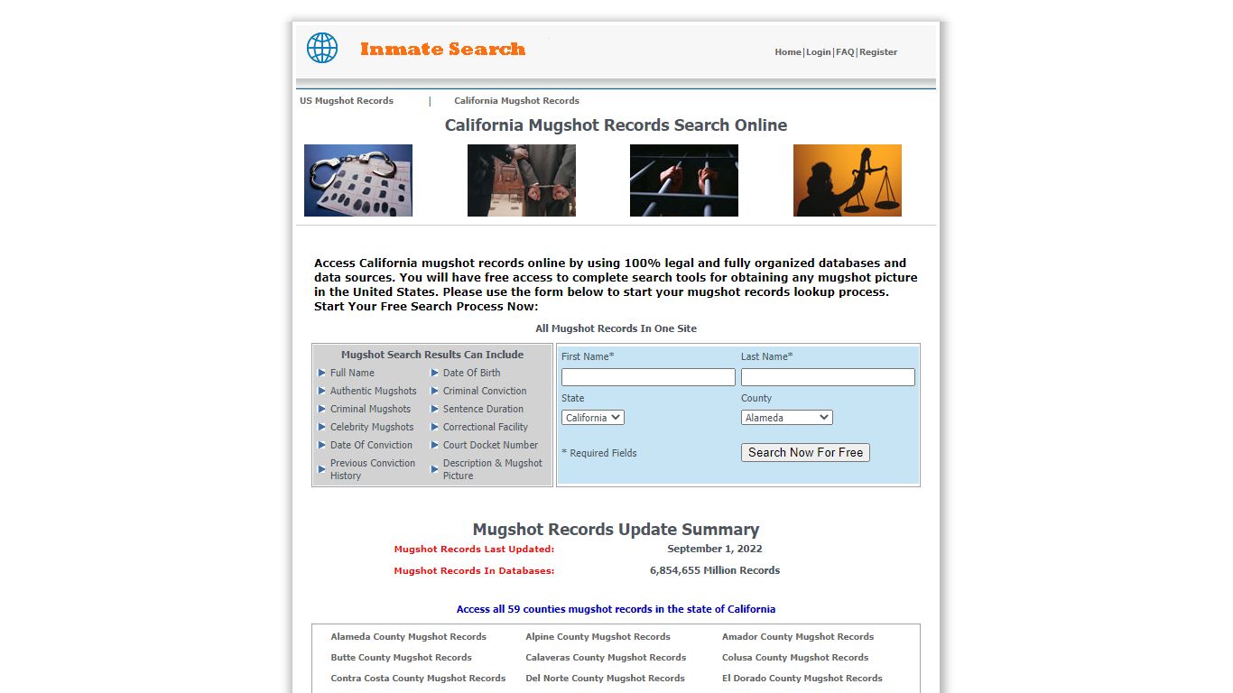California Mugshot Records Search - CA Mugshot Records - Inmate-search.org